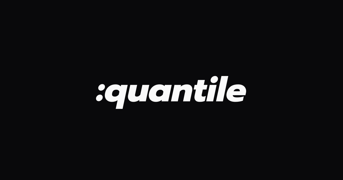 Social preview: light Quantile wordmark on a dark background