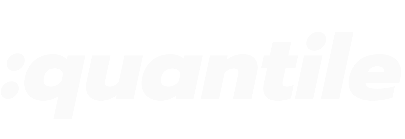 Quantile wordmark, dark-background version: light text on a dark background