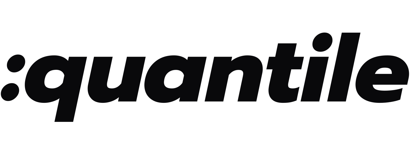 Quantile wordmark, light-background version: dark text on a light background